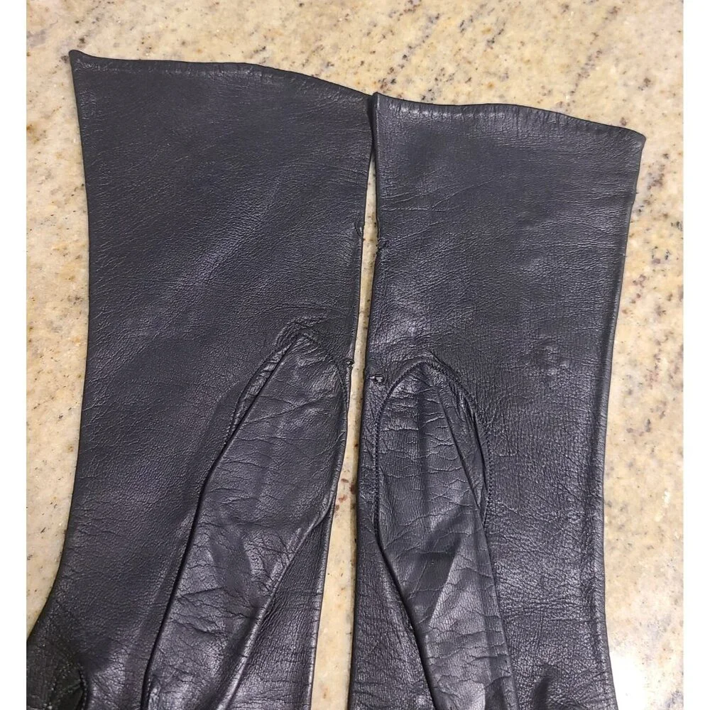 Vintage Womens Size S 6 Black Soft Leather 11